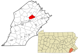 Chester County Pennsylvania incorporated and unincorporated areas Uwchlan highlighted